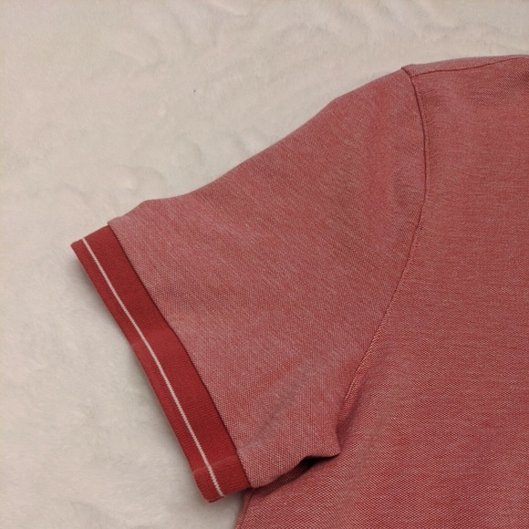 Michael Kors Mens Slim Fit Pink Red Polo Shirt M Short Sleeve Pullover Logo - Picture 3 of 10